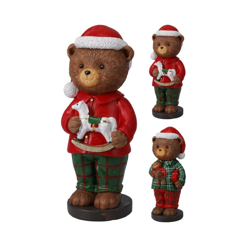 ORSO CON PUPAZZO CAPPELLO NATALE H.22.7